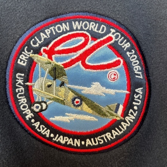 ERIC CLAPTON WORLD TOUR 2006/2007 Navy Blue Concert Pullover Hoodie Collectible - Picture 2 of 13